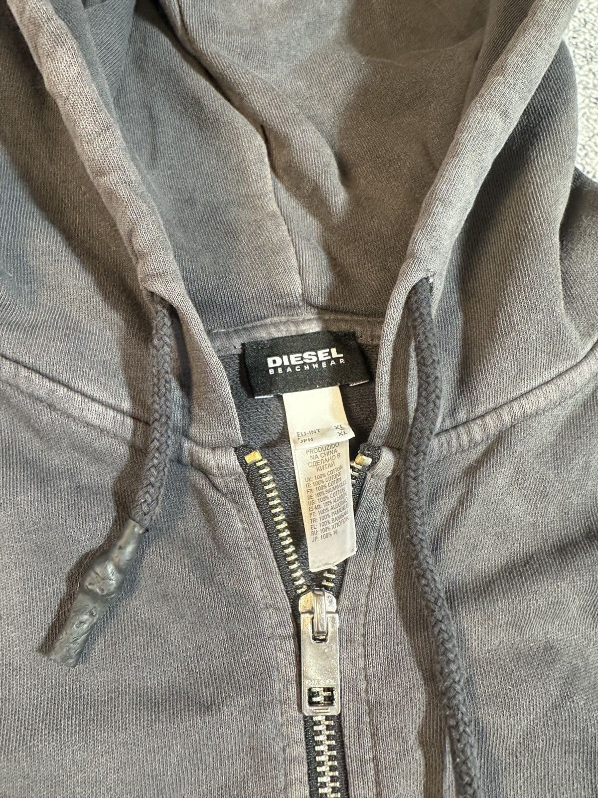Diesel Vintage Diesel Back Big Logo Zip Up Hoodie Avant Garde Opium Size US XL / EU 56 / 4 - 6 Thumbnail