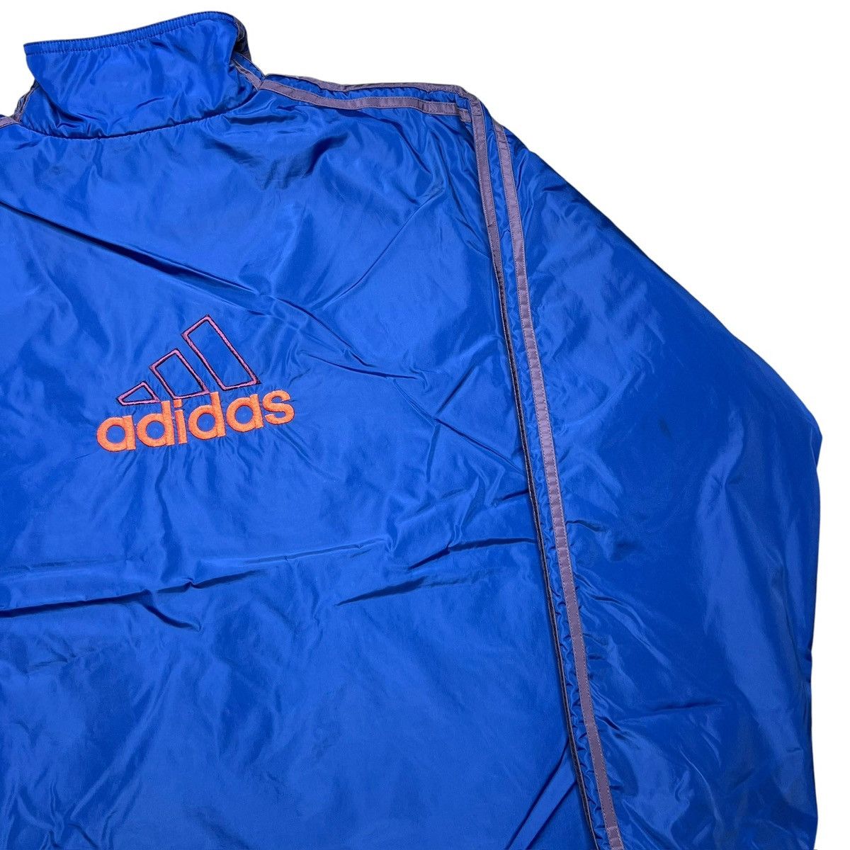 Adidas × Vintage Vintage 1990s Adidas Logo Striped Fleece Lined Anorak Jacket Size US XL / EU 56 / 4 - 20 Thumbnail