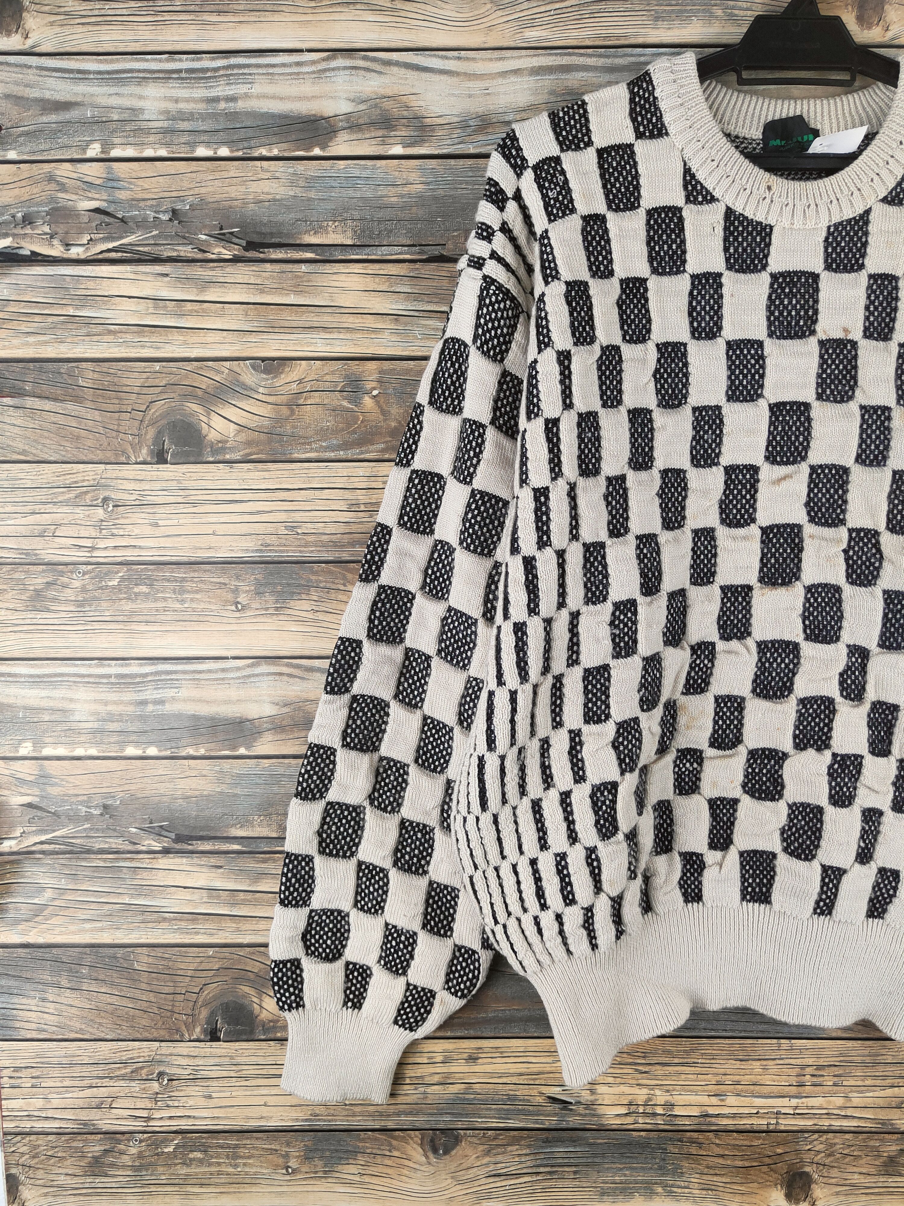Mr. Junko DL Mr.Junko Beige Black Knitwear Sweatshirts #46-608 Size US M / EU 48-50 / 2 - 3 Thumbnail