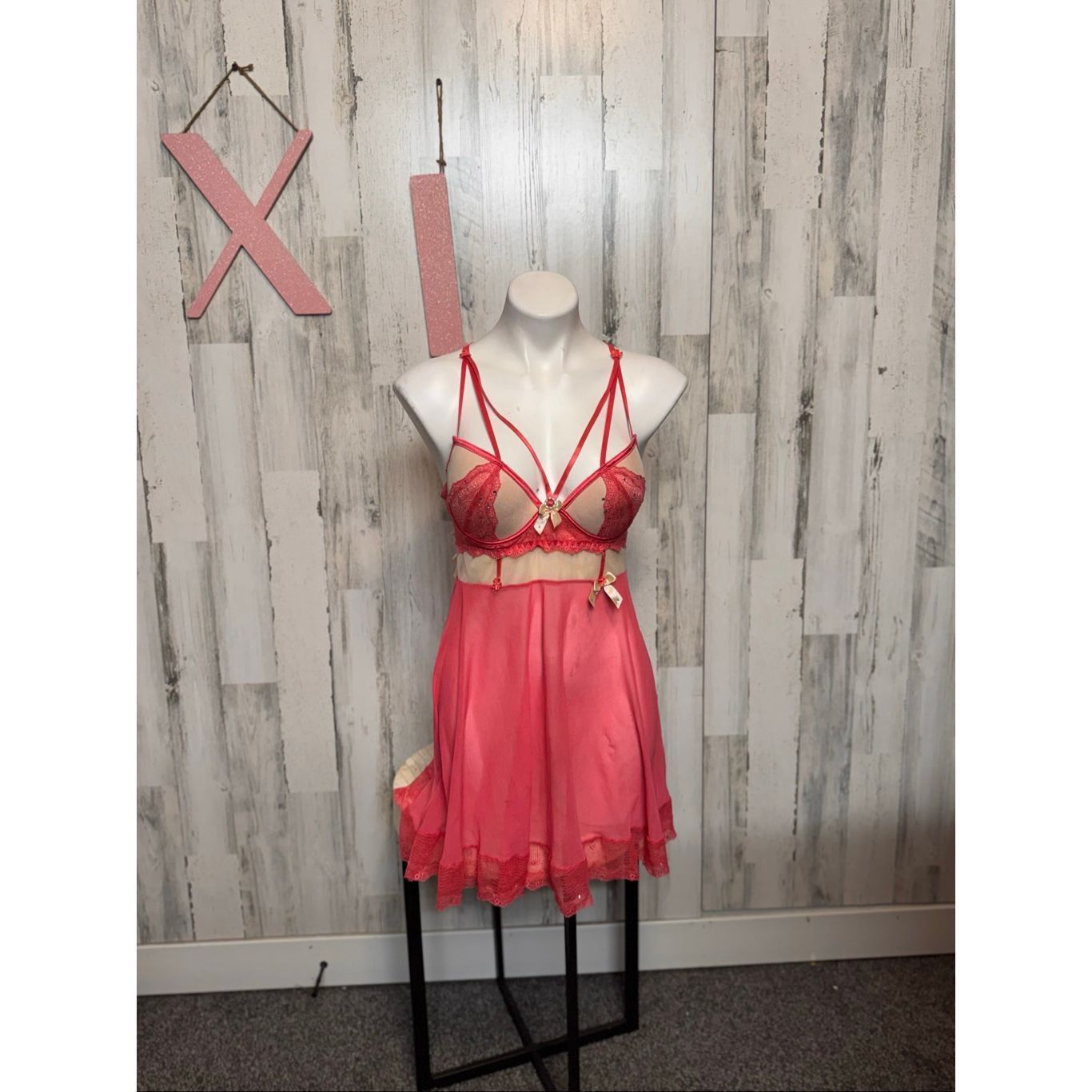 Other Women’s pink Lace Babydoll Lingerie Chemise Crisscross Back Size XL / US 12-14 / IT 48-50 - 1 Thumbnail
