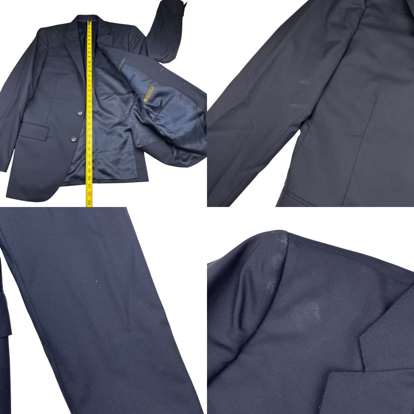 J.Crew J.CREW x Loro Piana Men’s Ludlow Blazer Navy 100% Wool Slim Fit 2-Button Long Jacket 42L Mens Size 42R - 9 Thumbnail