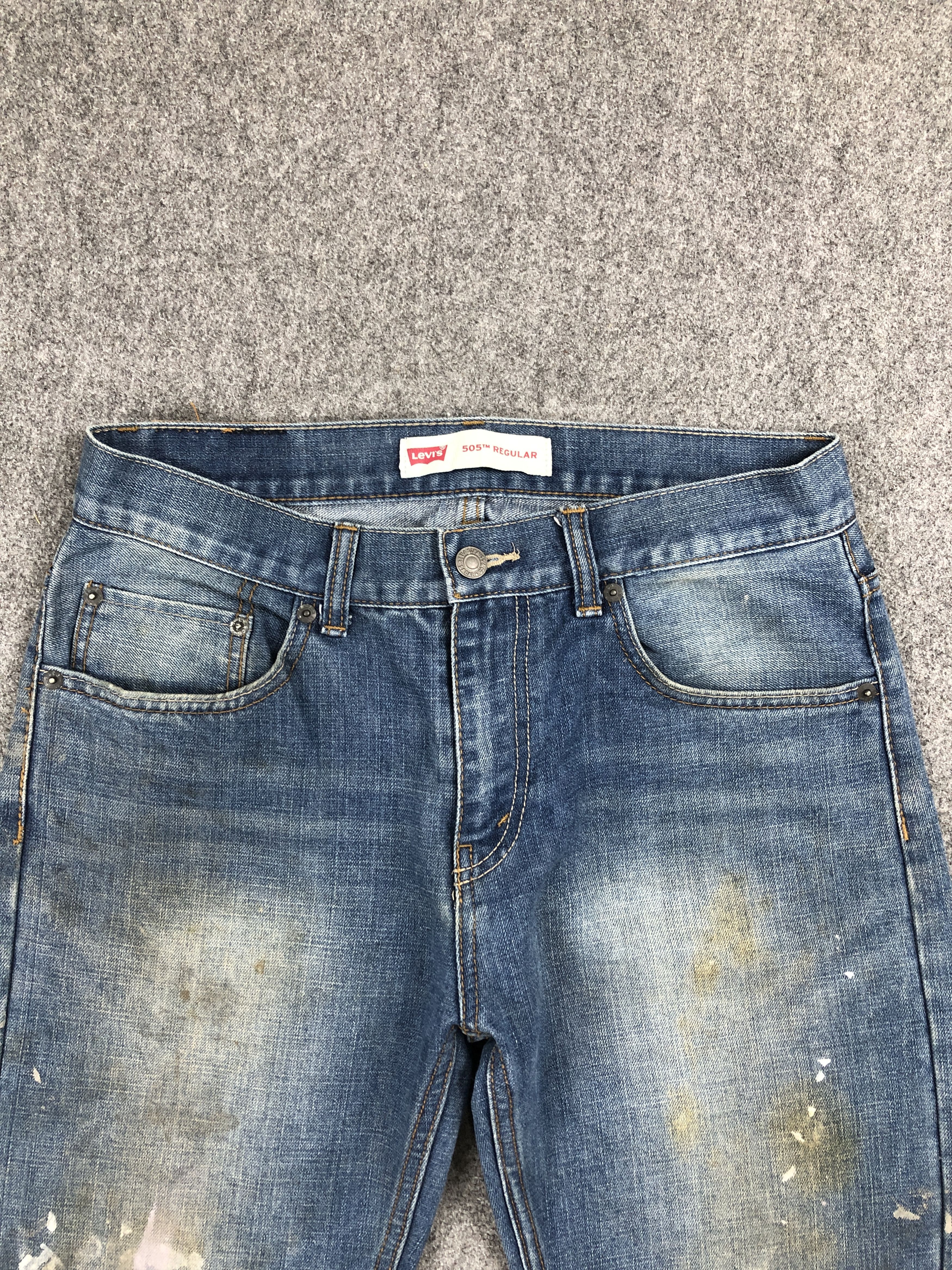 Levi's Painter Vintage Levis 505 Faded Blue Jeans DP2286 Size US 29 - 2 Thumbnail