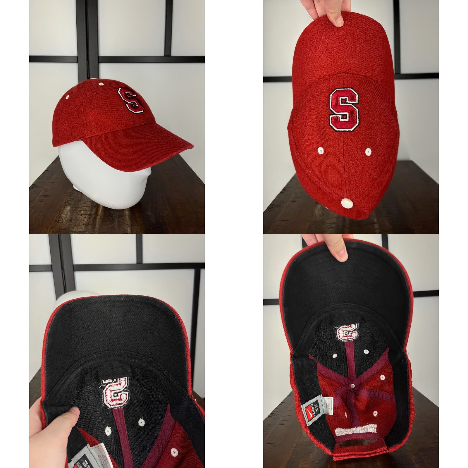 Nike VINTAGE Stanford Hat Cap Strap Back Adult OS Red Nike Baseball Cap Hats Unisex Adults OS Red 2004 Grand Open Roscoe Maples Pavilion Mens Size ONE SIZE - 8 Thumbnail