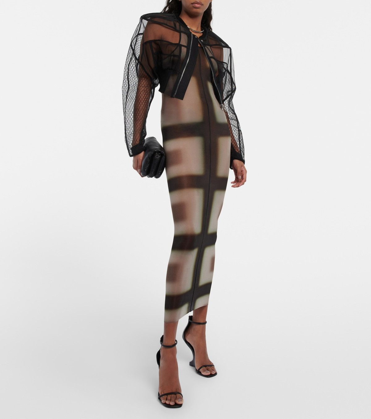 Rick Owens Last Size Rick Owens Printed Sheer Midi Dress Size S / US 4 / IT 40 - 2 Thumbnail