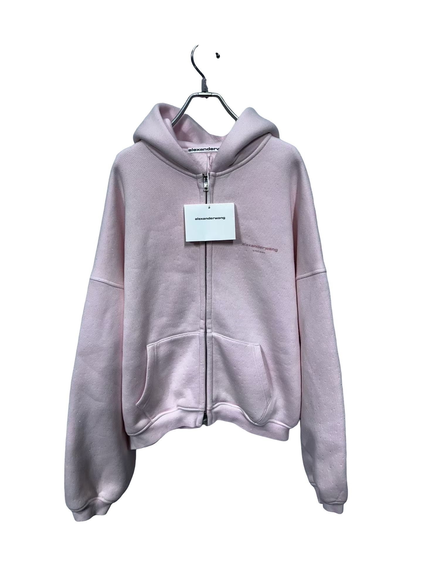 Alexander Wang Alexander Wang Pink Rhinestone Zip Up Hoodie XS Size XS / US 0-2 / IT 36-38 - 1 Thumbnail