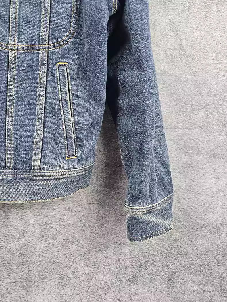 Saint Laurent Paris Saint Laurent Denim Jacket with Fur Collar Size US S / EU 44-46 / 1 - 6 Thumbnail