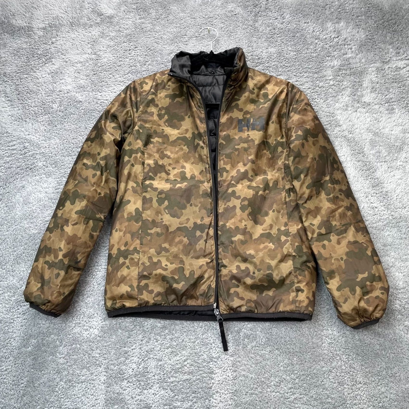 Helly Hansen VINTAGE Helly Hansen Jacket Womens 12 Brown Camo Reversible Puffer Coat Hooded Full Zip Size XL / US 12-14 / IT 48-50 - 7 Thumbnail