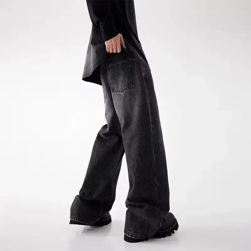 Japanese Brand Vintage Washed Black Micro Flare Straight Jeans Size US 30 / EU 46 - 6 Thumbnail