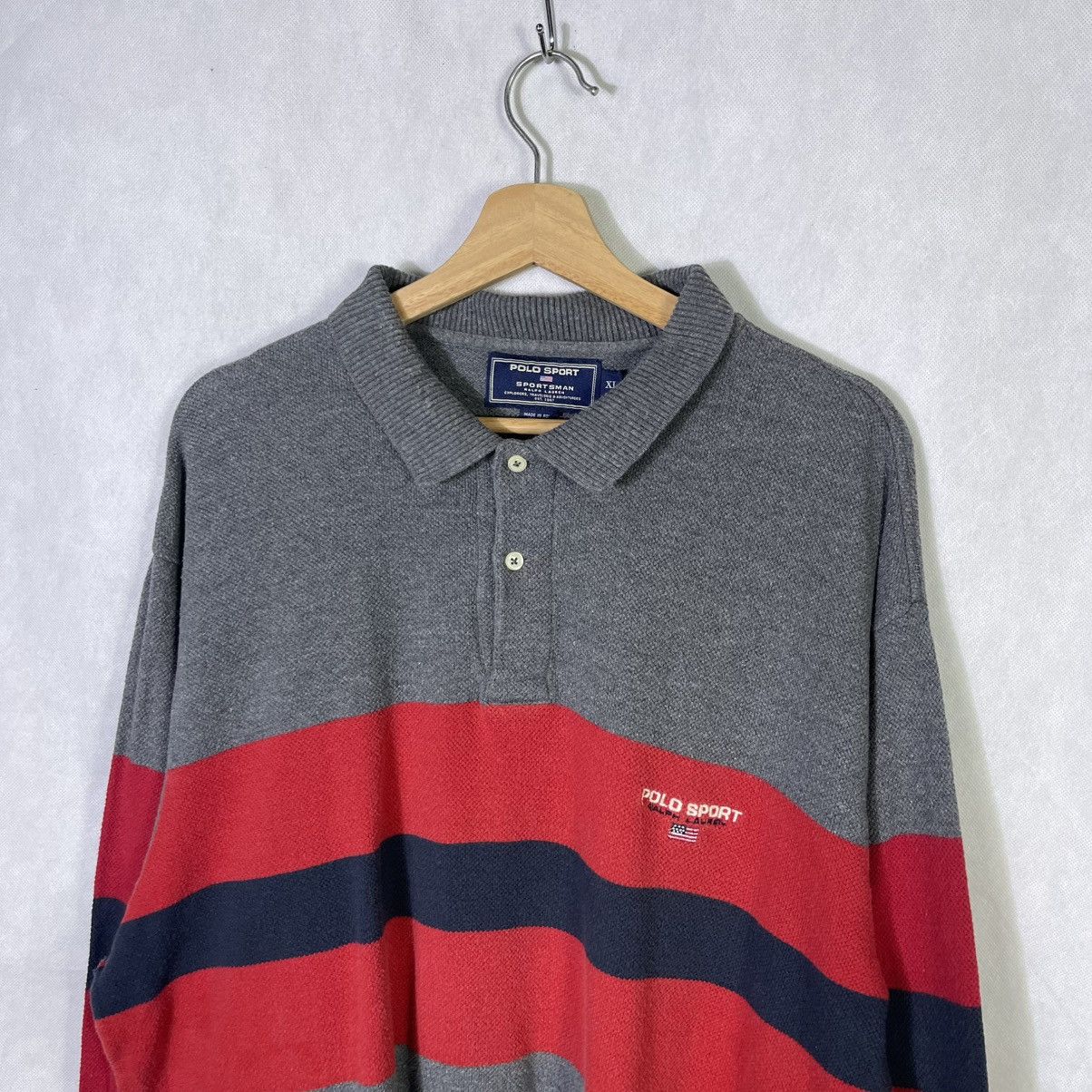 Polo Ralph Lauren Vintage Polo Sport Ralph Lauren Stripes Shirt Size US XL / EU 56 / 4 - 3 Thumbnail