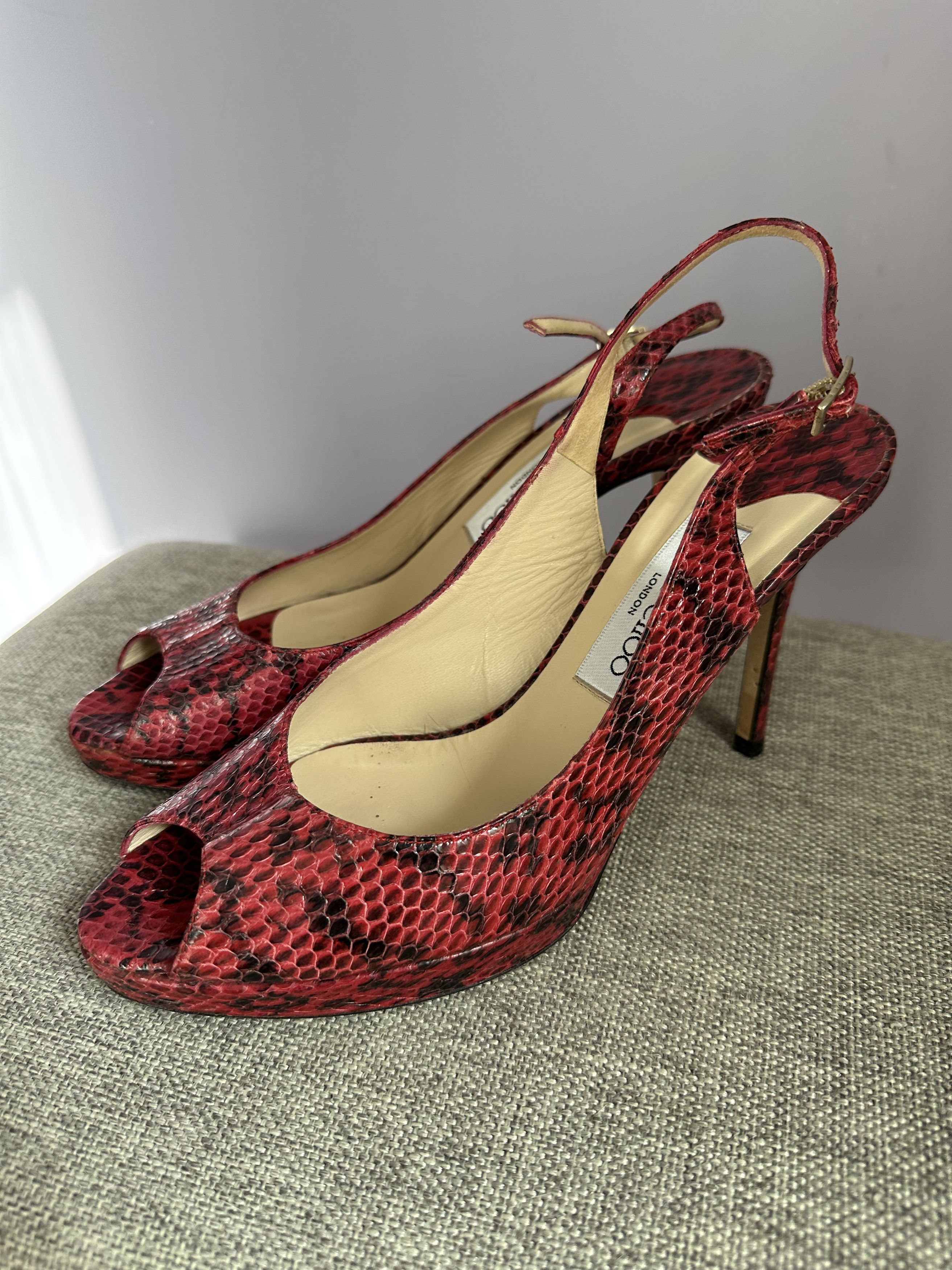 Designer × Jimmy Choo Jimmy Choo Multicolor Python heels sandals Size US 8.5 / IT 38.5 - 3 Thumbnail