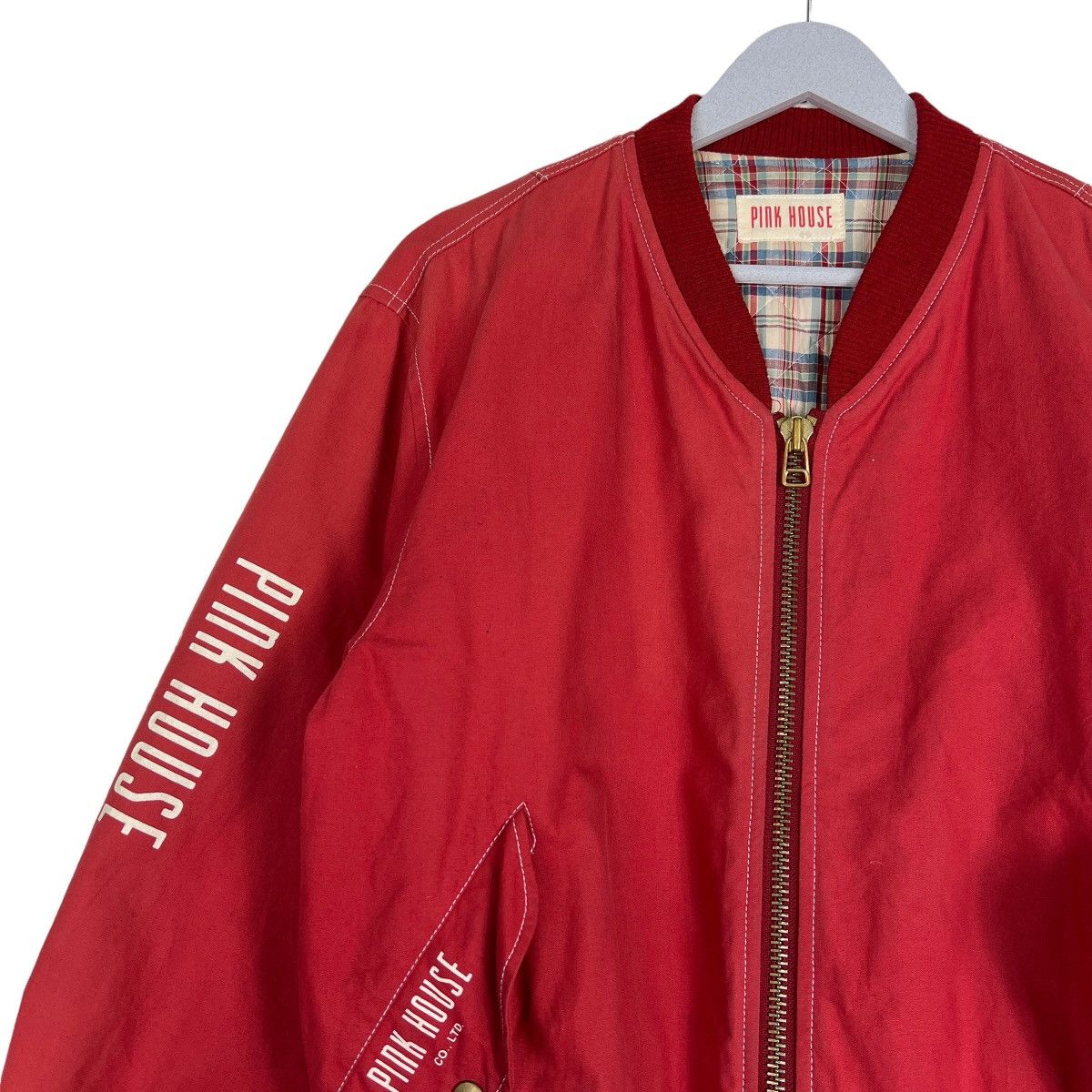 Pink House 🔥 PINK HOUSE CHECK LINING BOMBER JACKET Size US M / EU 48-50 / 2 - 7 Thumbnail