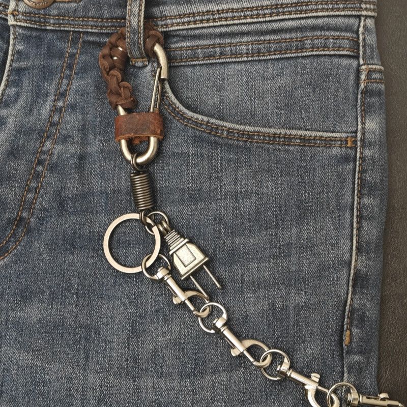 Vintage Silverry Electric Plug Punk Pants Chain Size ONE SIZE - 2 Thumbnail