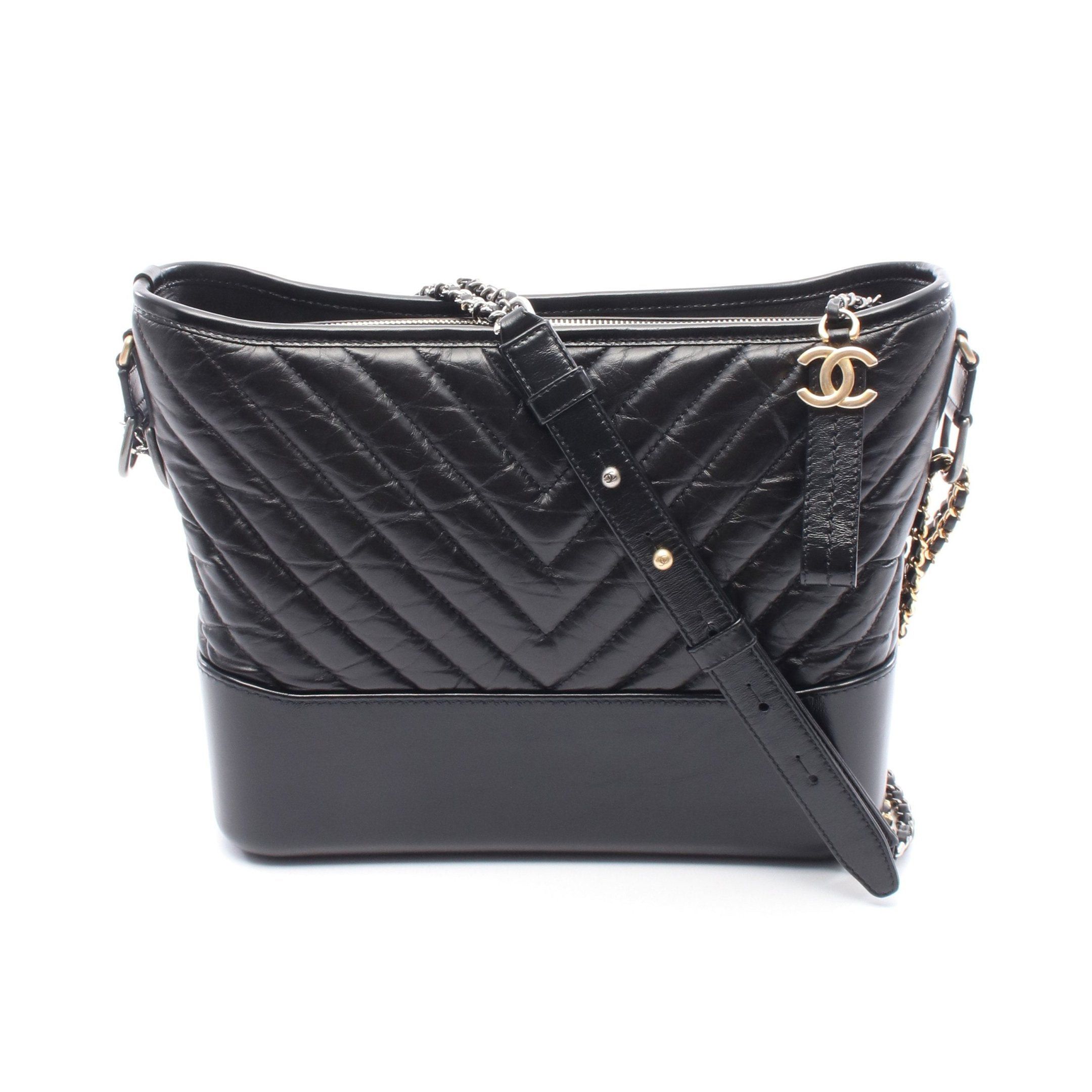 Chanel Gabriel De Chanel Large Hobo Chain Shoulder Bag Leather Black Combination Metal Fittings, Women's