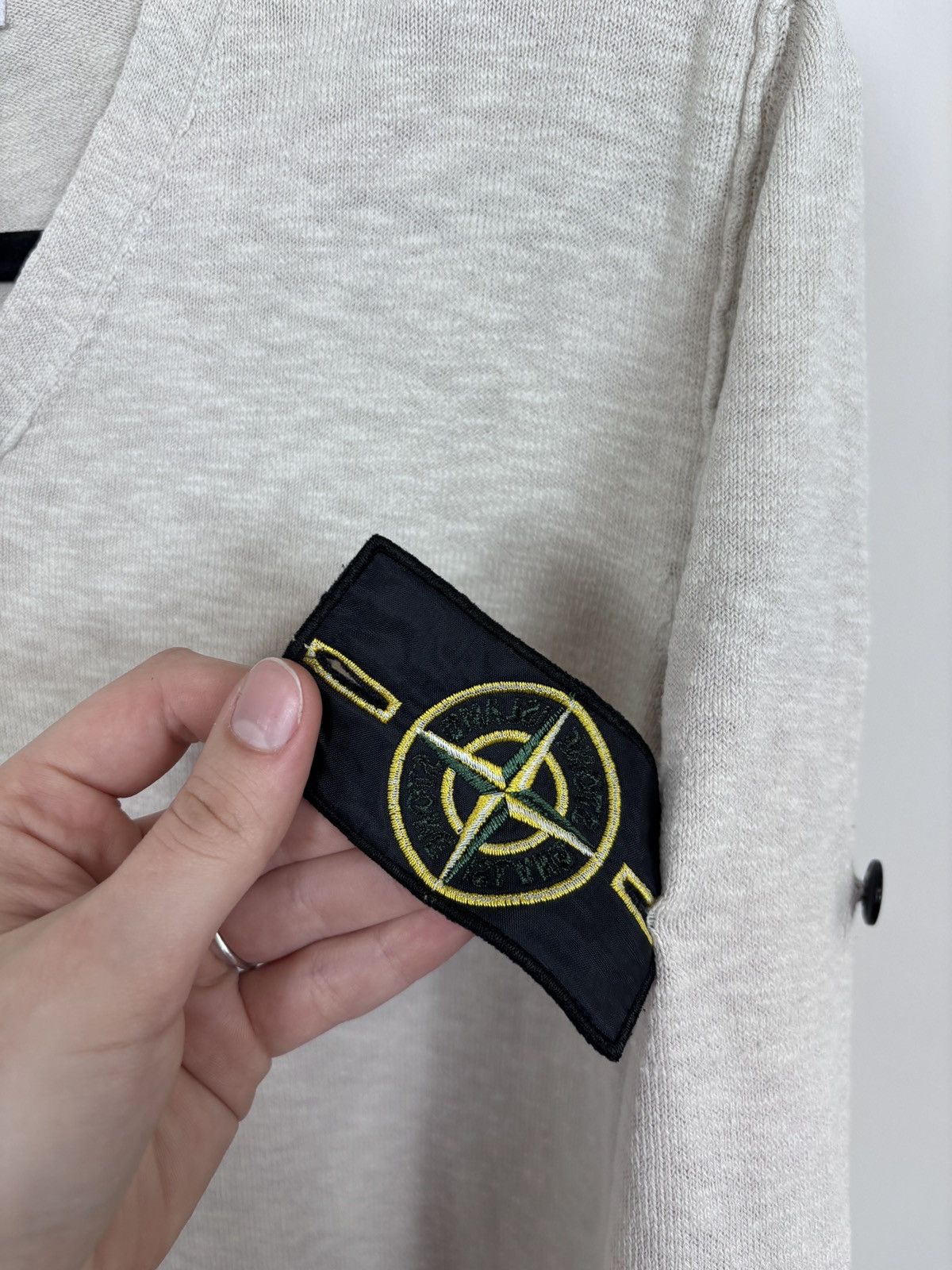 Stone Island Vintage Stone Island Men’s Beige Knit V-Neck Sweater Size US M / EU 48-50 / 2 - 9 Thumbnail