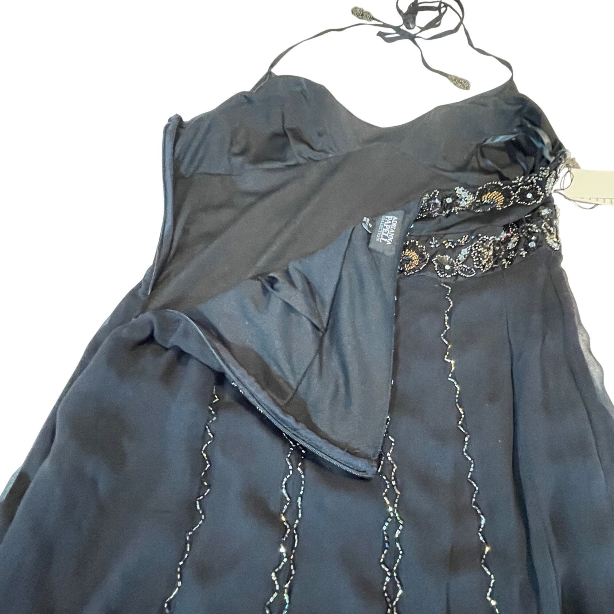 Adrianna Papell Adrianna Papell Black Beaded Halter Dress Size 12 Tags attac Size XL / US 12-14 / IT 48-50 - 13 Thumbnail