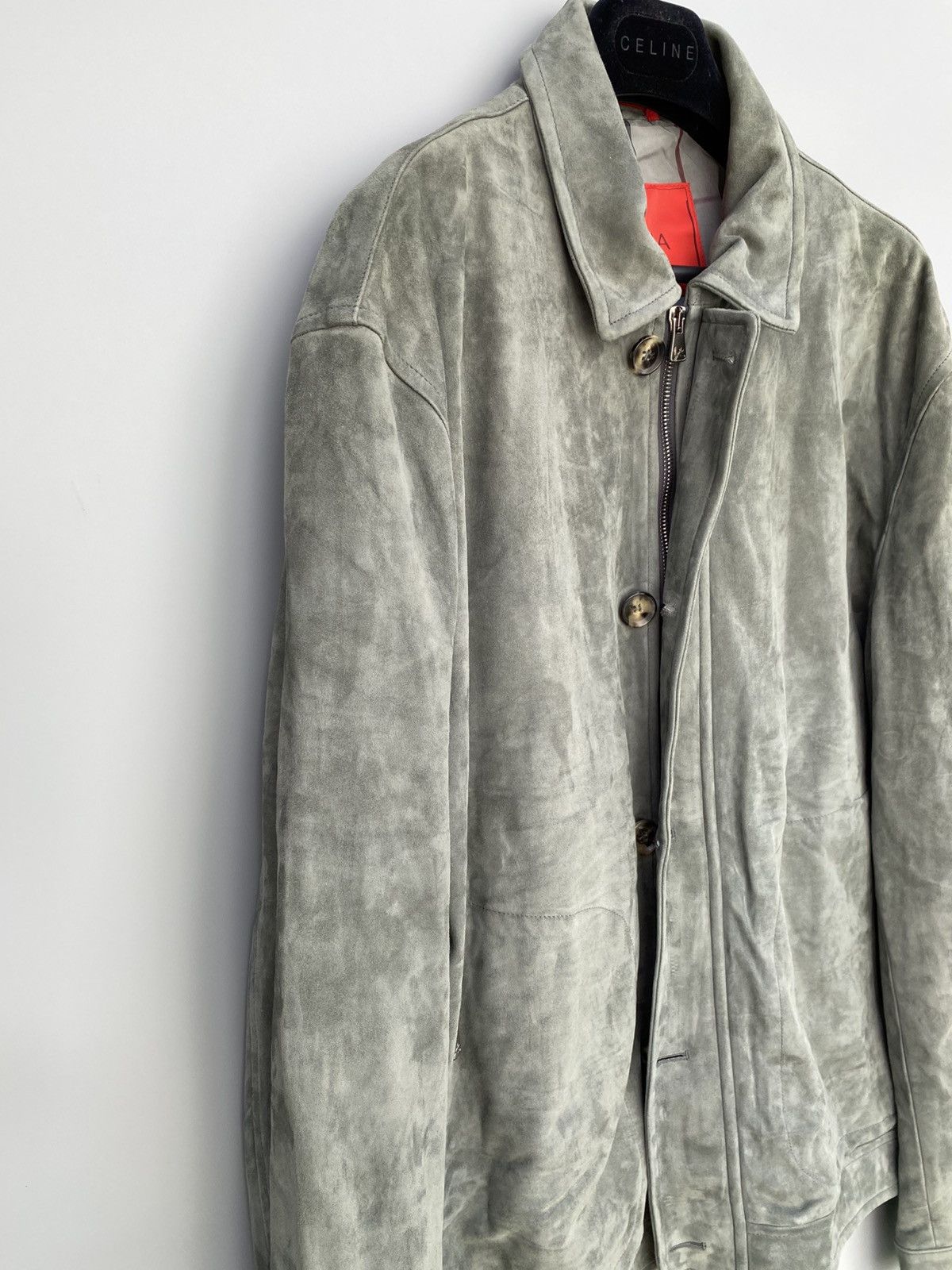 Isaia S/S 2017- Isaia- Aqualeather- Suede Leather Bomber Jacket Size US L / EU 52-54 / 3 - 10 Thumbnail