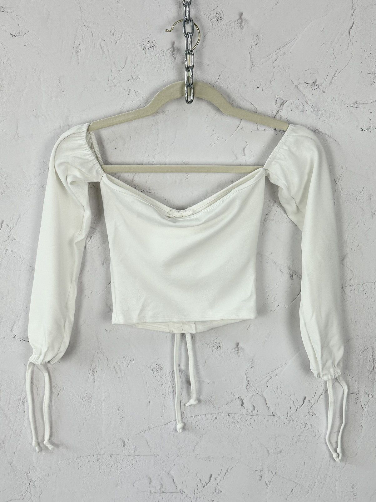Japanese Brand × Vintage Vintage White Crop Top Size S / US 4 / IT 40 - 4 Thumbnail