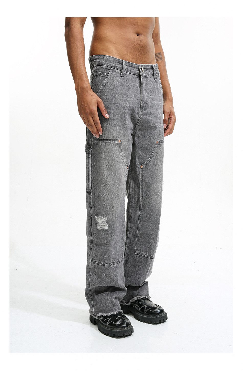 Jean × Vintage urban skate hiphop carpenter damaged jeans Size US 30 / EU 46 - 2 Thumbnail