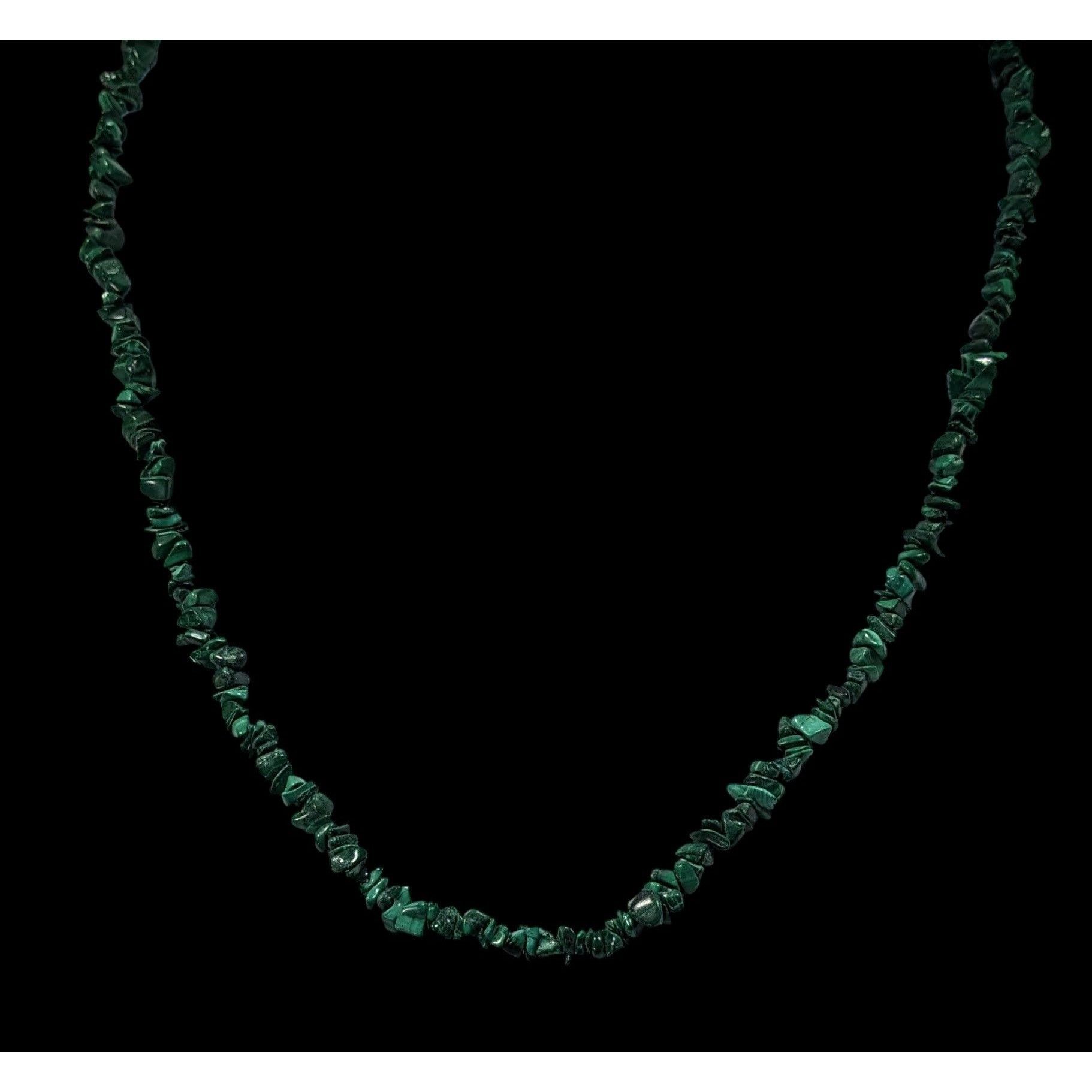 Other Vintage Handmade Malachite Chip Beaded Necklace Size ONE SIZE - 2 Thumbnail