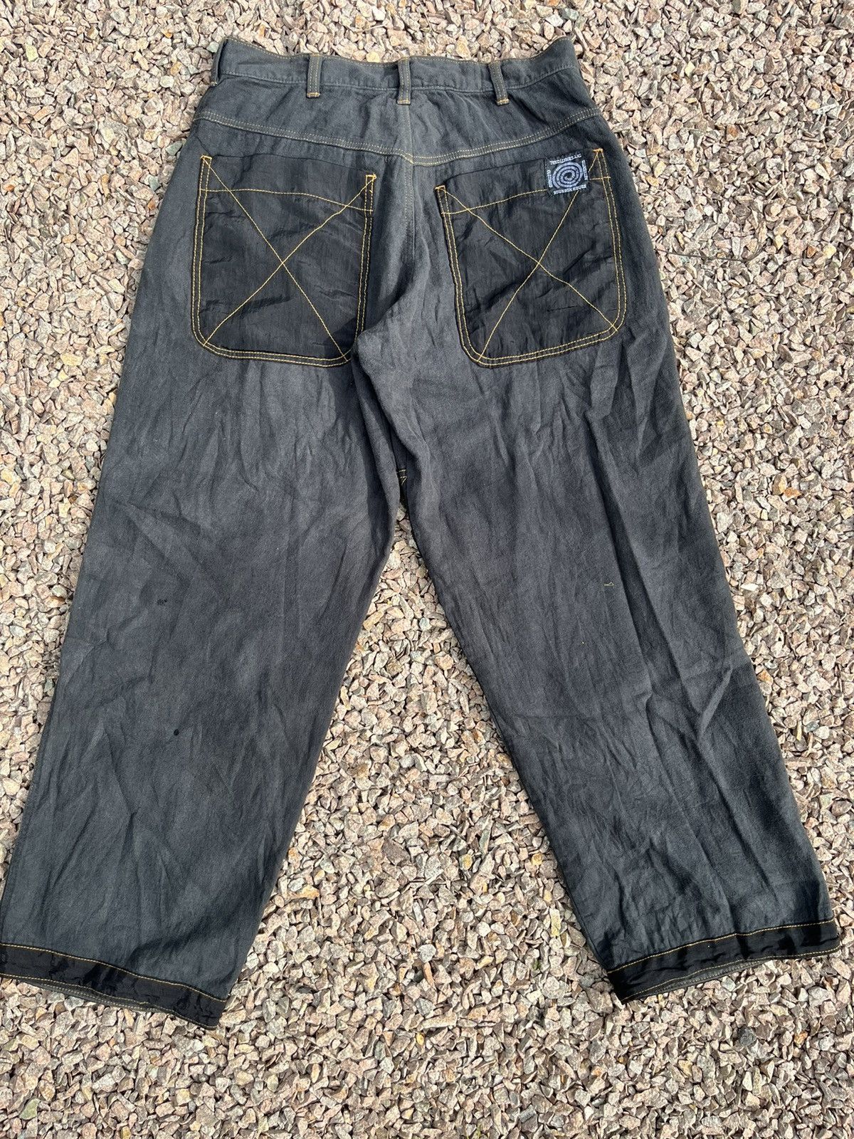 Vintage 💥Vintage Bourbon House USA Workwear Canvas Double Knee BAGGY Size US 33 - 2 Thumbnail