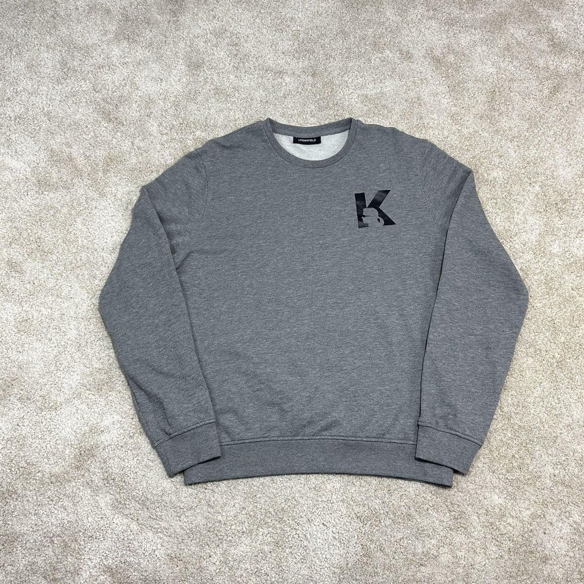 Designer Karl Lagerfeld Luxury Karl Lagerfeld Sweatshirt Grey size L with Logo Grailed