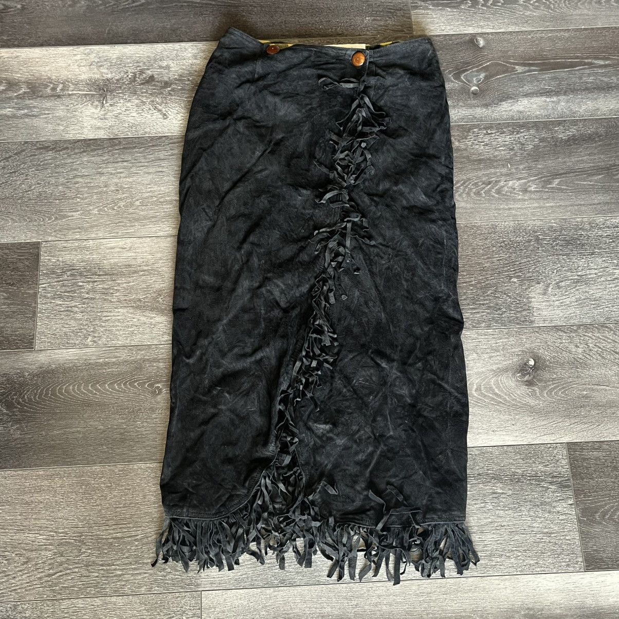 Vintage John Murrough Genuine Pig Skin Leather Lace Skirt