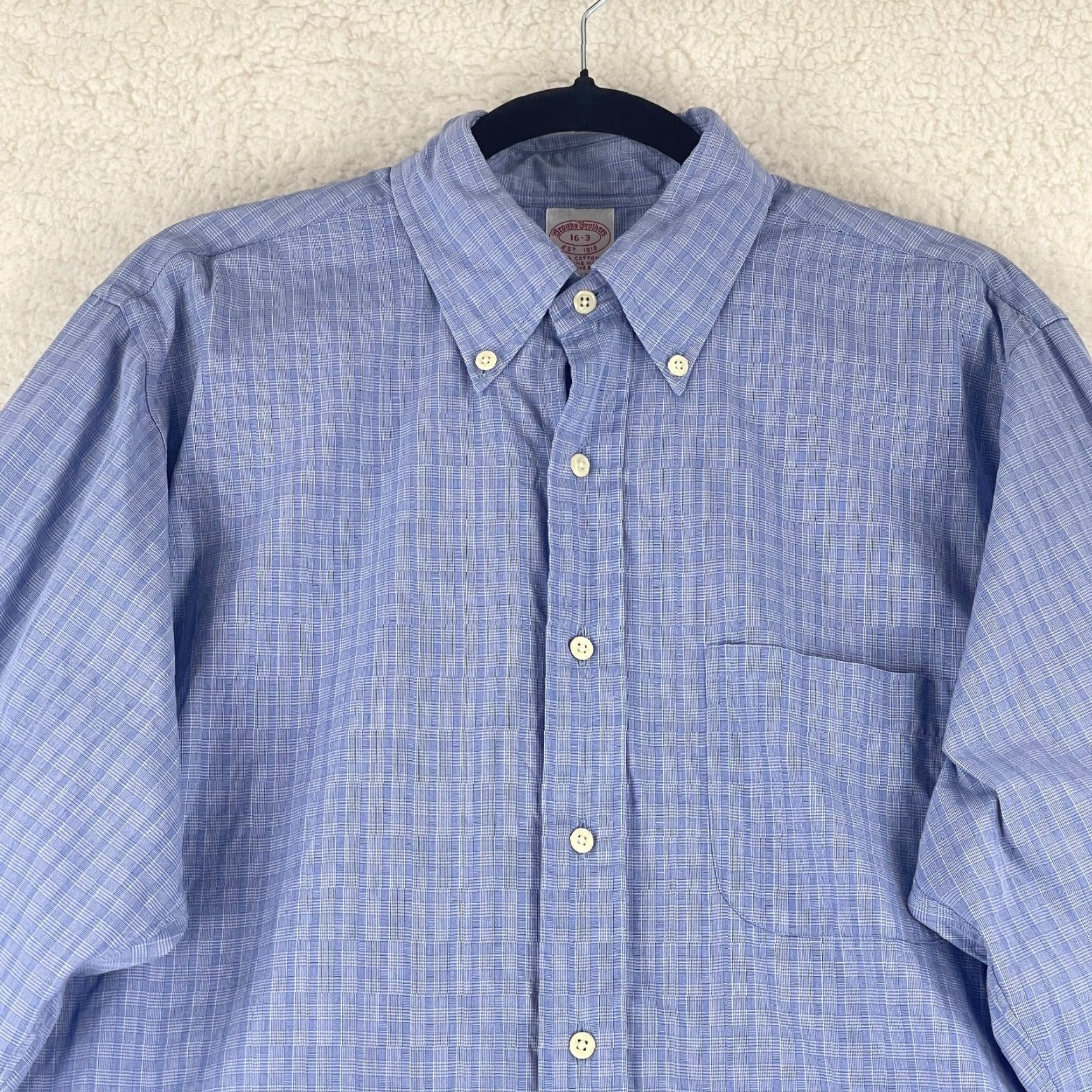 Brooks Brothers Brooks Brothers Button-Down Dress Shirt Mens Large Blue All Cotton Long Sleeve Size 42R - 3 Thumbnail