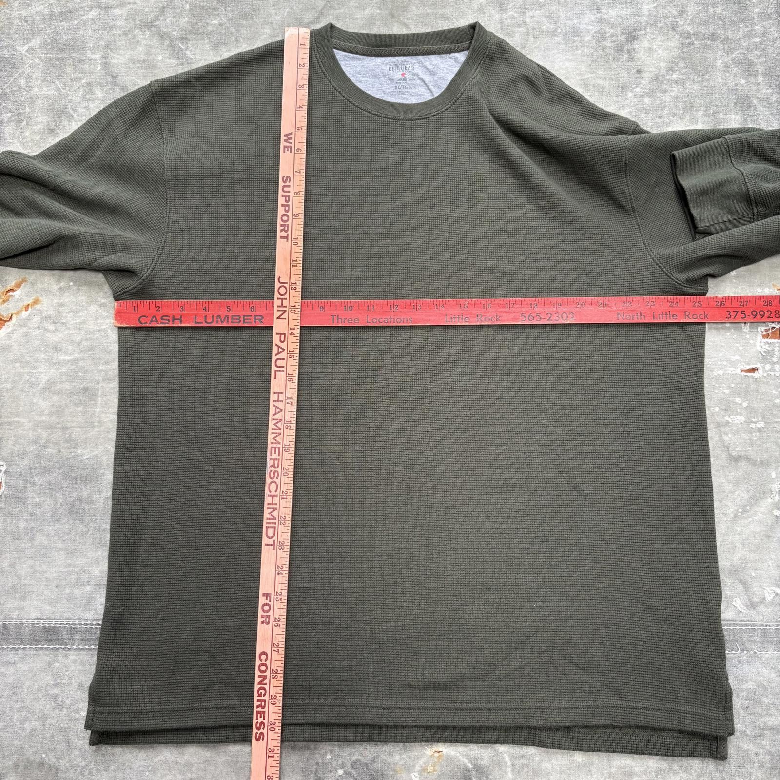 Vintage Vintage Y2K Moss Green Grunge Thermal Waffle Knit Shirt Size US XL / EU 56 / 4 - 3 Thumbnail