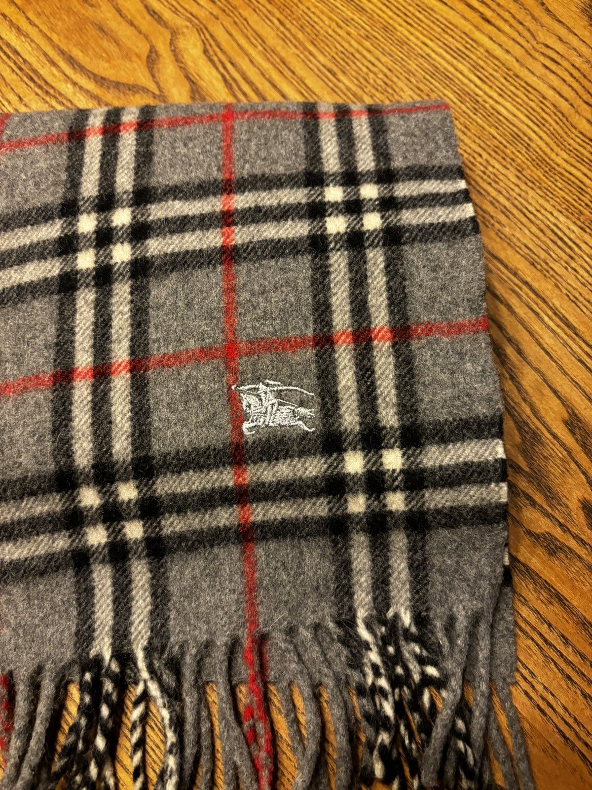 Burberry Burberry Grey Wool Nova Check Scarf Size ONE SIZE - 4 Thumbnail