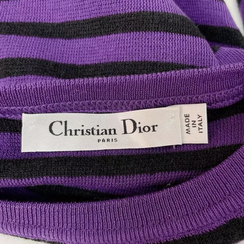 Dior Dior Purple striped slim round-neck knitted sweater Size XS / US 0-2 / IT 36-38 - 6 Thumbnail