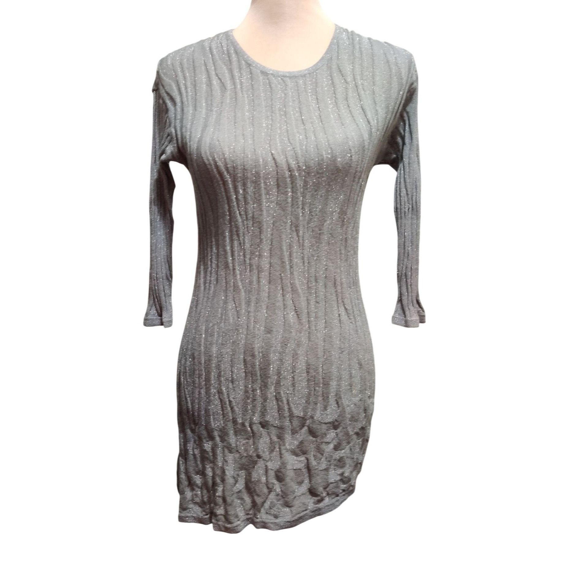 Chicos Chicos Travelers 0 Small Womens Top Silver Shimmer Knit Y2K Size S / US 4 / IT 40 - 1 Thumbnail