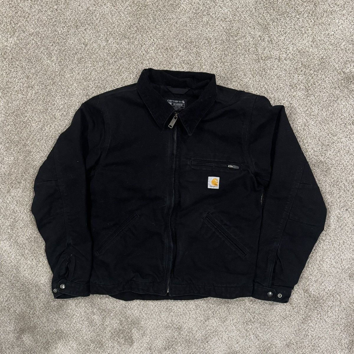 Carhartt Vintage Faded Blanket-Lined Black Carhartt Detroit Jacket Size US S / EU 44-46 / 1 - 1 Thumbnail