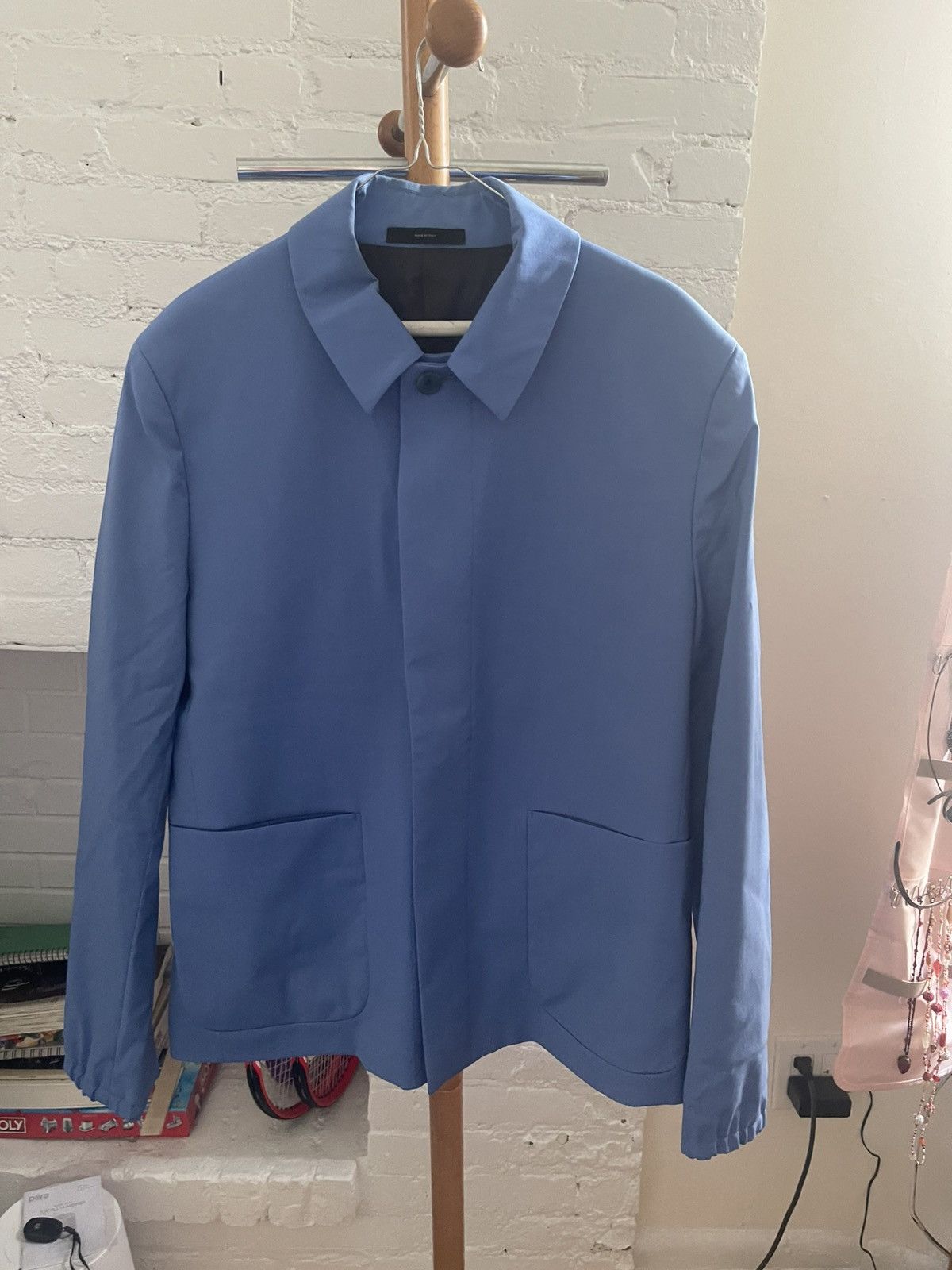 Paul Smith Cornflower Blue Wool Shirt Jacket Size US L / EU 52-54 / 3 - 1 Thumbnail