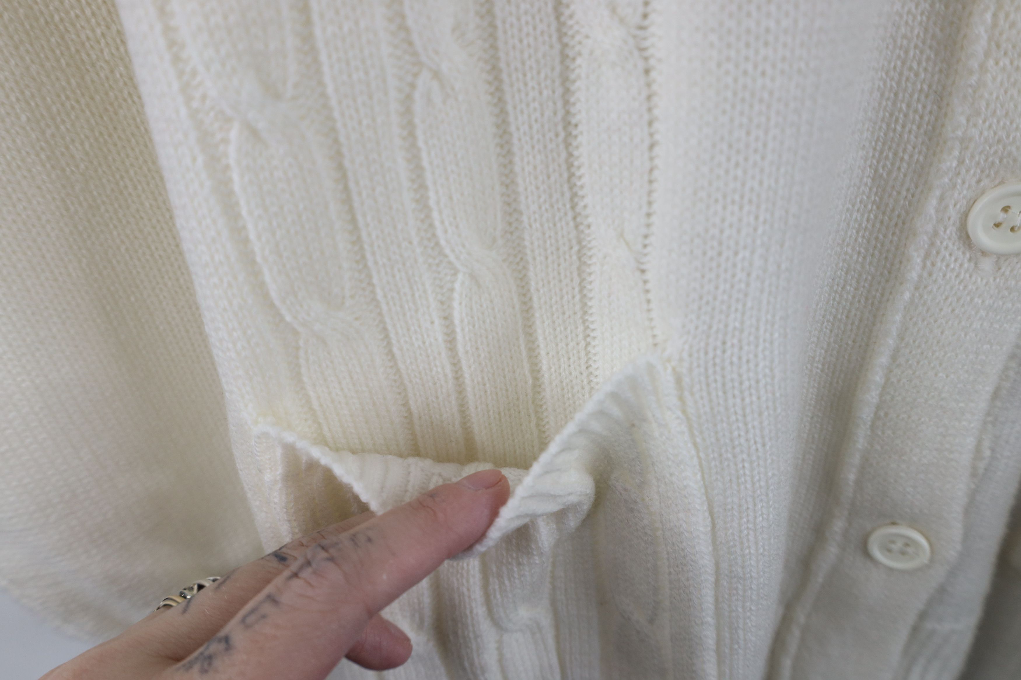 Vintage Vintage 90s Streetwear Knit Cardigan Sweater White Acrylic Size XL / US 12-14 / IT 48-50 - 5 Thumbnail