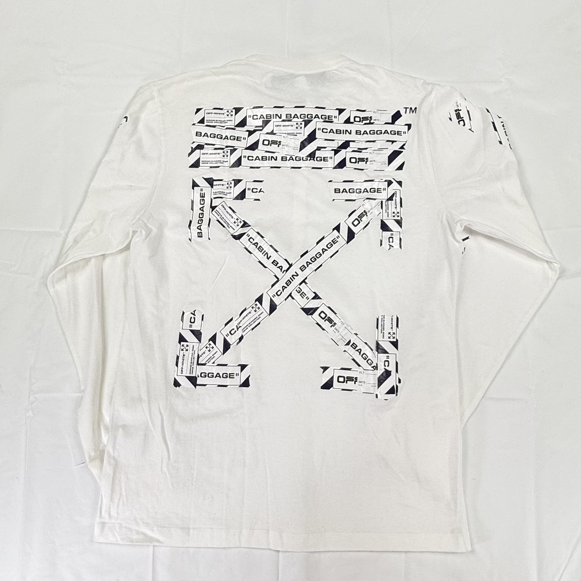 Off-White Off-White Cabin Baggage Long Sleeve T-Shirt White Mens XL Size US XL / EU 56 / 4 - 1 Thumbnail