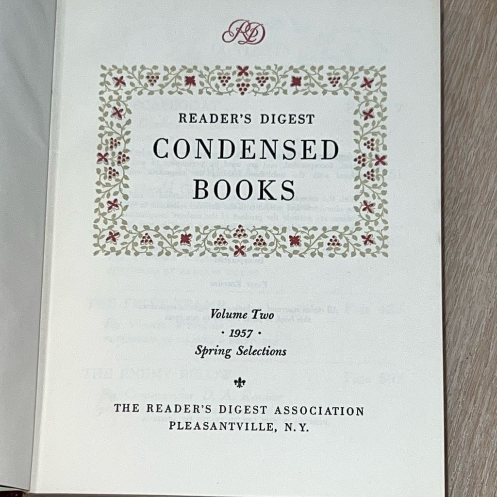 Vintage Reader’s Digest Condensed Books, Volume 2, Hardcover 5 Stories Vintage 1957 Size ONE SIZE - 7 Thumbnail