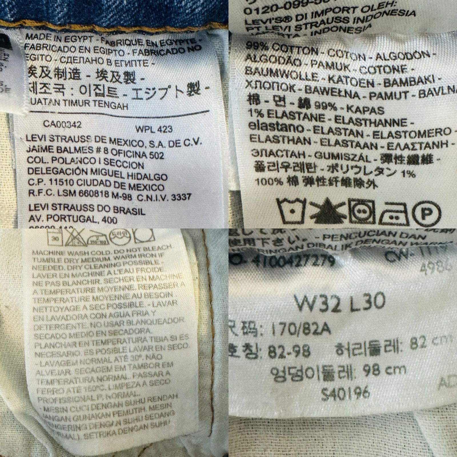 Levi's Levi's 511 Jeans Mens 32x30 Blue Light Wash Slim Tapered Stretch Denim Zip Fly Size US 32 / EU 48 - 8 Thumbnail