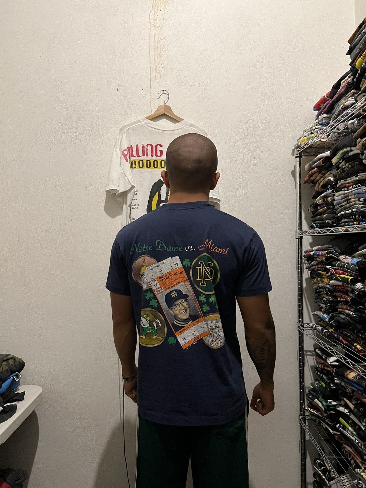 NFL 1990 NFL Notre Dame vs Miami Single Stitch Screen Stars Tee Size US XL / EU 56 / 4 - 3 Thumbnail