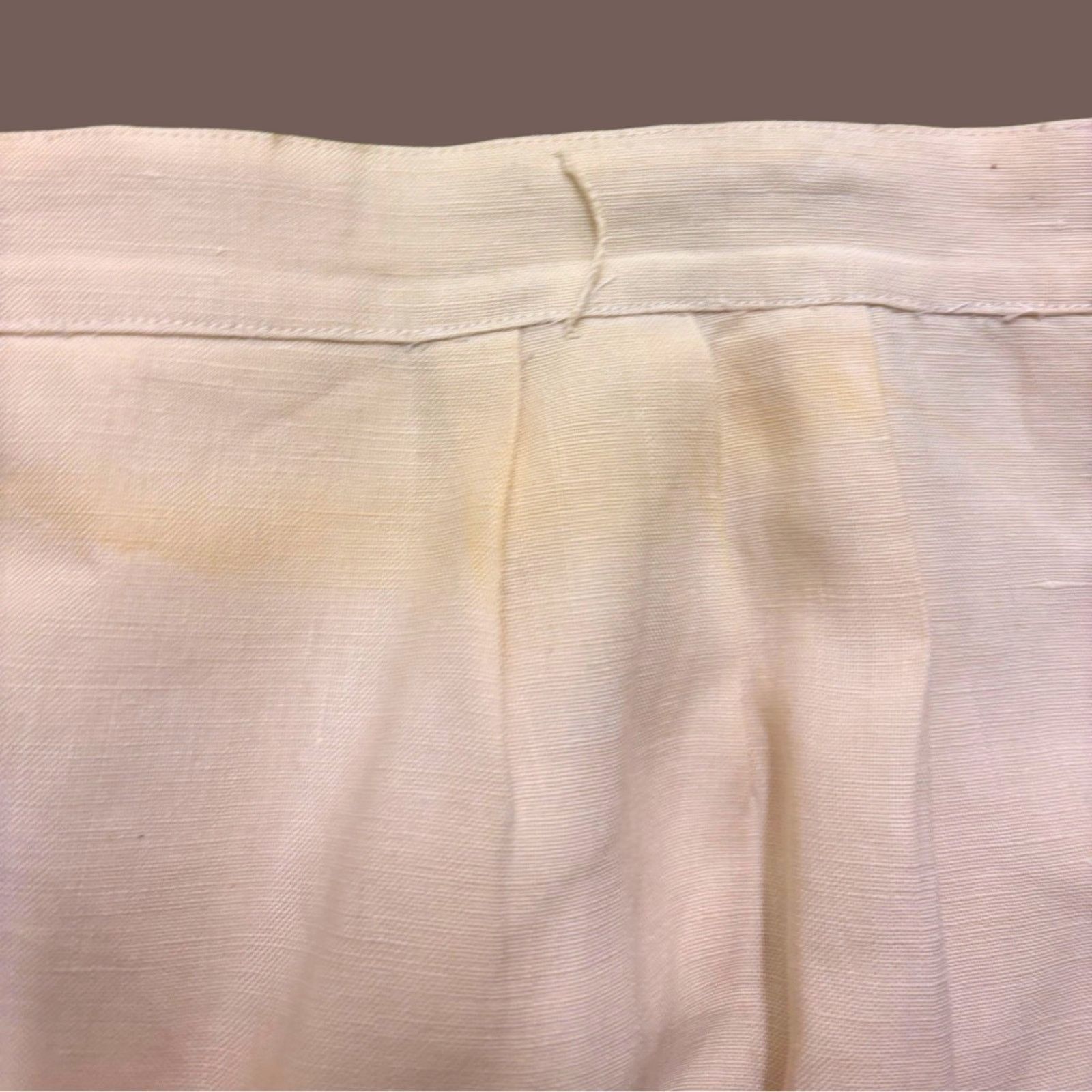 Max Mara × Vintage VTG Linen Pencil Skirt MaxMara Beige Italy Minimal 90s Size 36" / US 14 / IT 50 - 3 Thumbnail