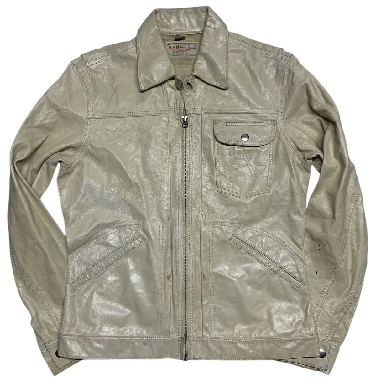 Vintage WRANGLER VINTAGE LEATHER JACKET Size US M / EU 48-50 / 2 - 2 Thumbnail