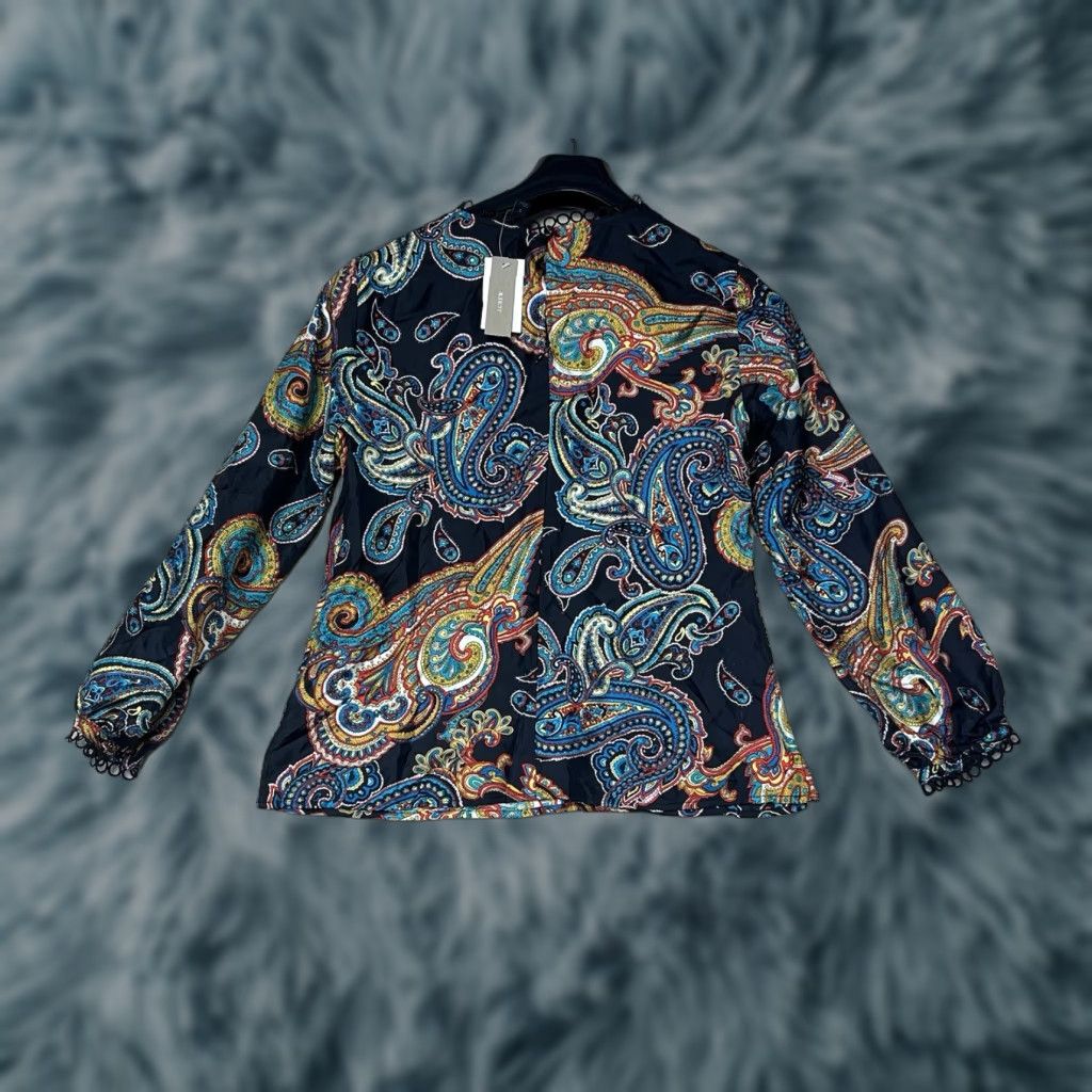 J.Crew J.Crew Blouse Long Sleeve 100% Silk Paisley Multi Women Size 2 Size XS / US 0-2 / IT 36-38 - 1 Thumbnail