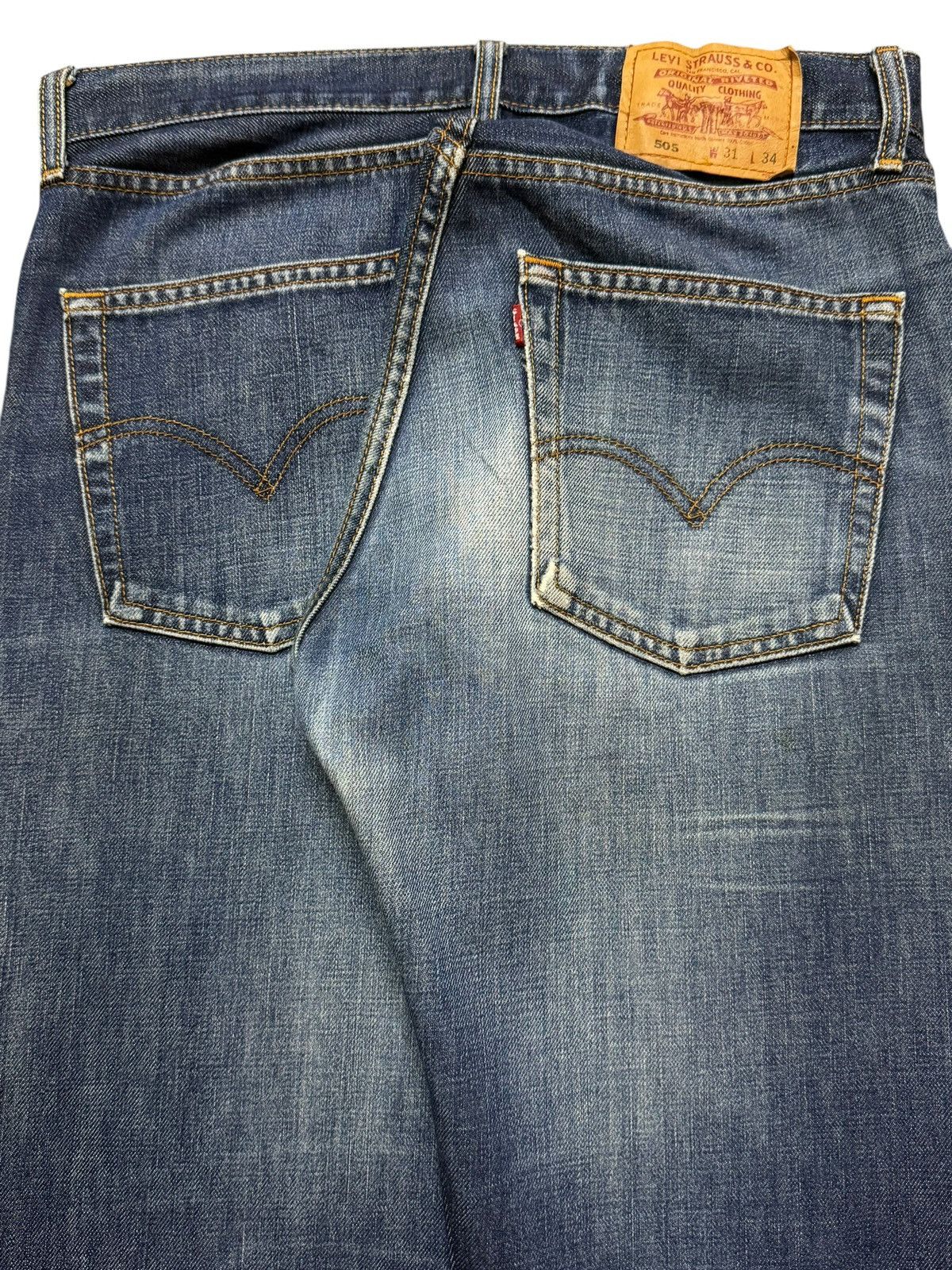 Levi's Vintage 90s Levis 505 Blue Faded Wash Distress Straight Leg Size US 30 / EU 46 - 5 Thumbnail
