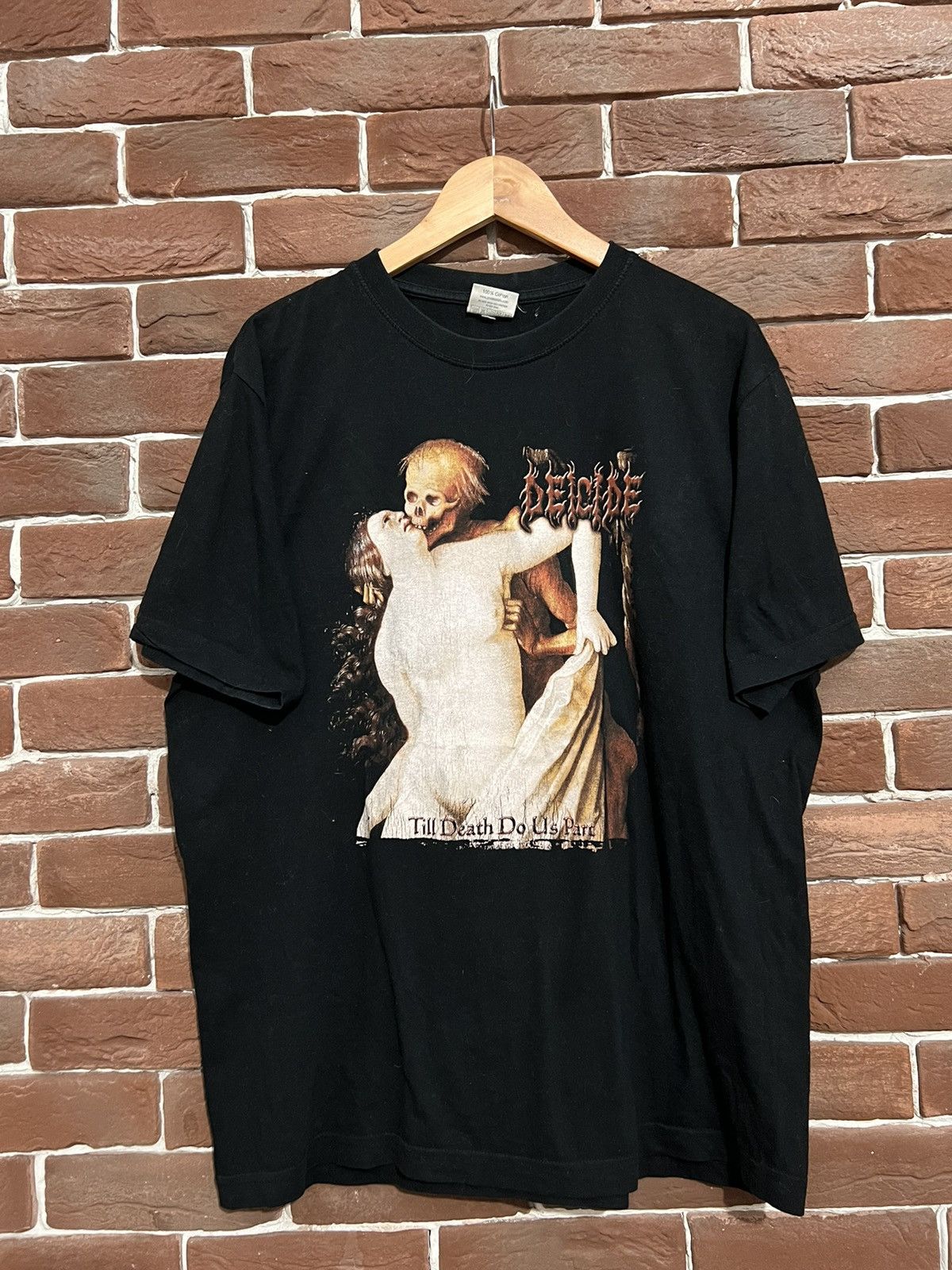 image of Band Tees x Rock T Shirt Vintage 00S Deicide Till Death Do Us Metal Band Tee L in Black (Size Large