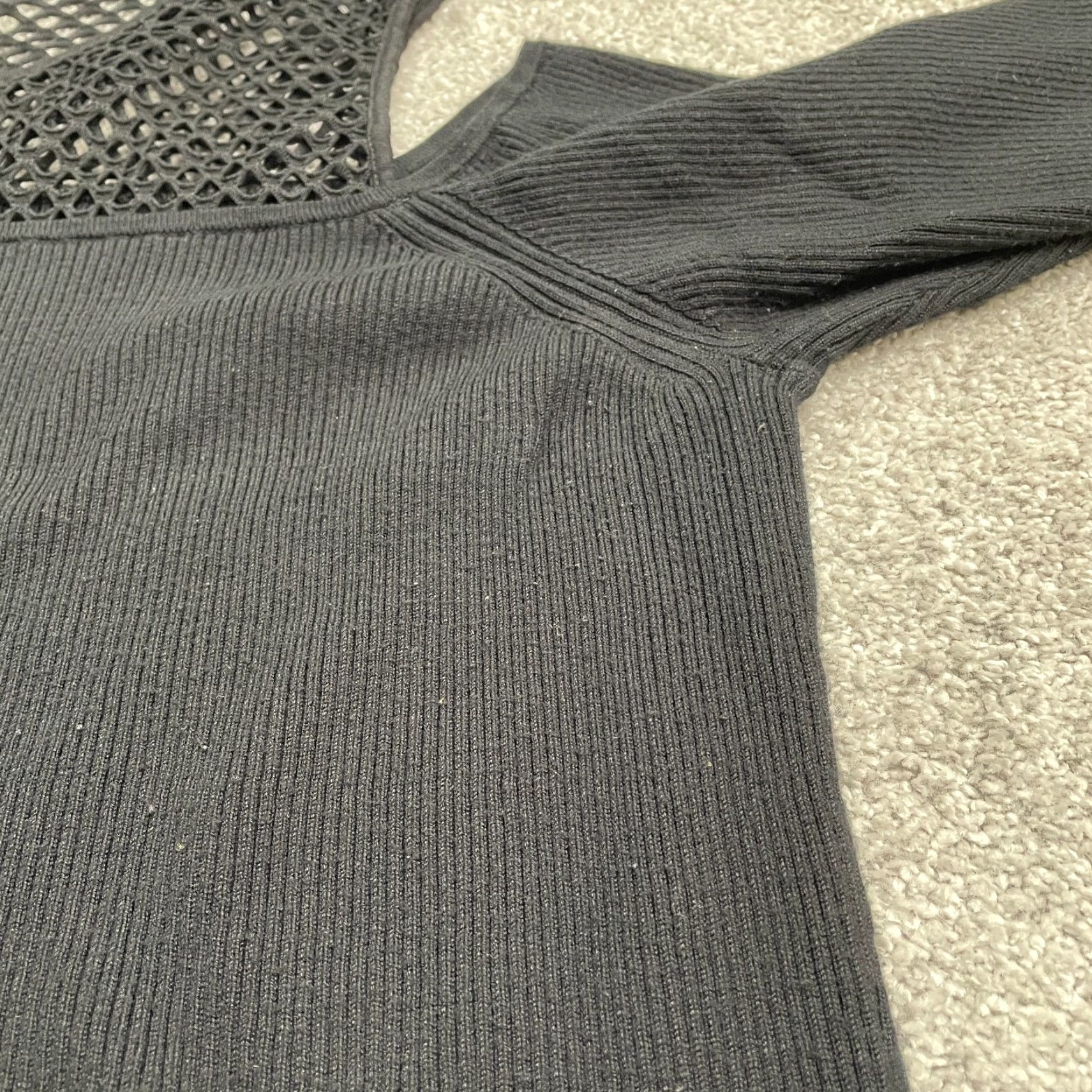 Vintage Lane Bryant Women's Sweater 18/20 Black Plus Size Knit Cold Shoulder Pullover Long Sleeve Solid Size XXL / US 16-18 / IT 52-54 - 6 Thumbnail