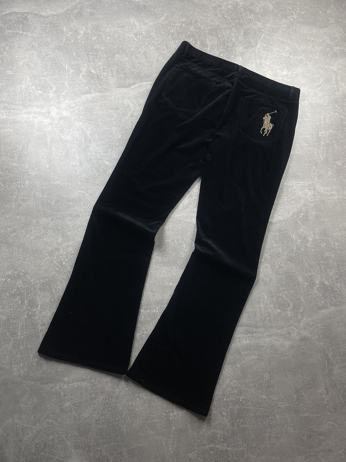 Ralph Lauren Black Label Ralph Lauren Black Label Flared Corduroy Pants Black Velvet Size 36" / US 14 / IT 50 - 1 Thumbnail