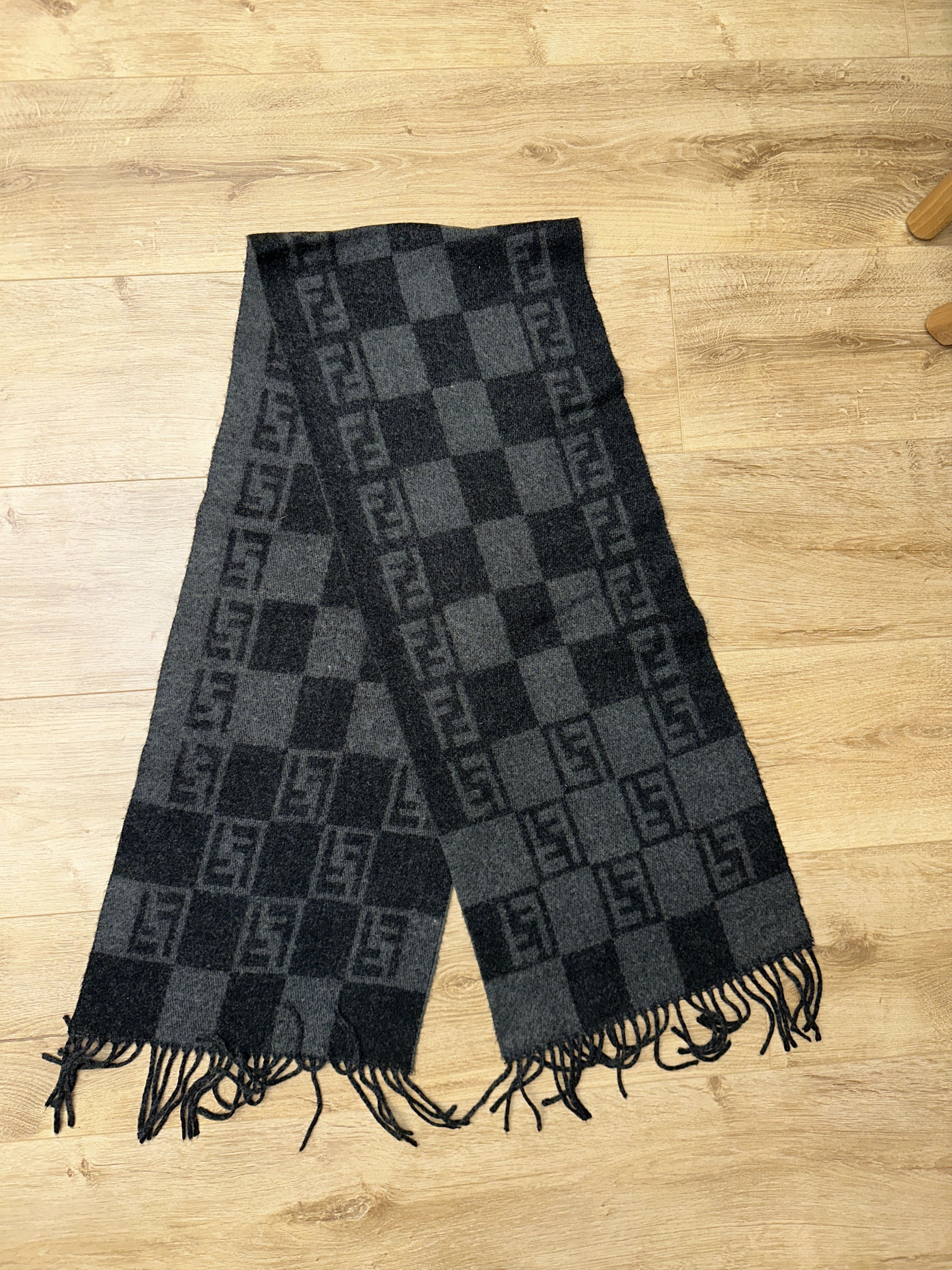 Fendi Fendi Vintage Wool Scarf 170x30cm Fringed Plaid Check Size ONE SIZE - 6 Thumbnail