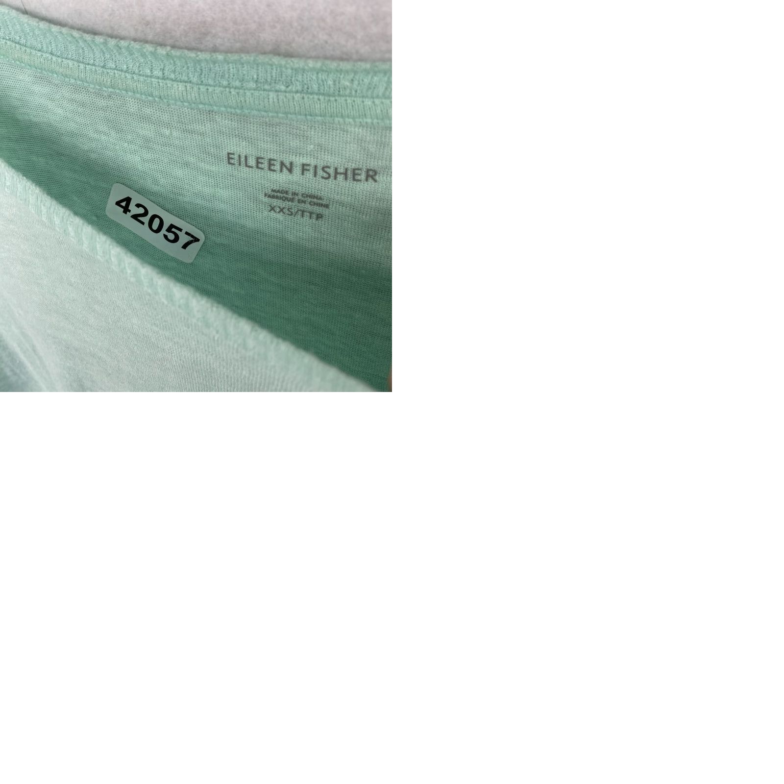 EILEEN FISHER Tunic 2XS Organic Linen Slub Jersey Oversized Dolman Sleeve Green Shirt Women 2XS Tunic Bohemian Retro Style