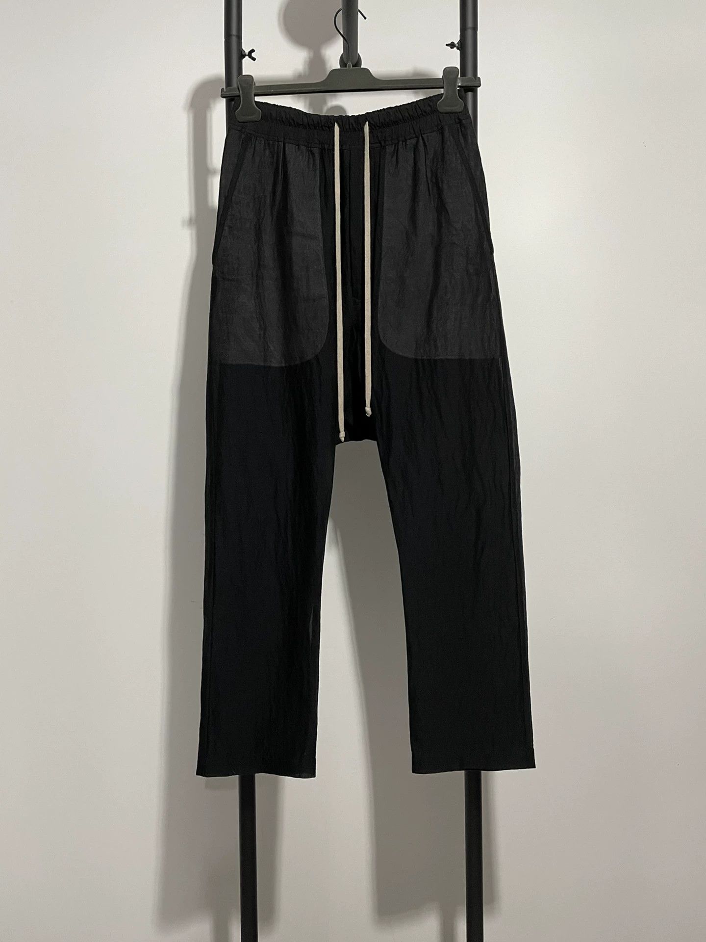 rick owens long pants with drop-crotch design