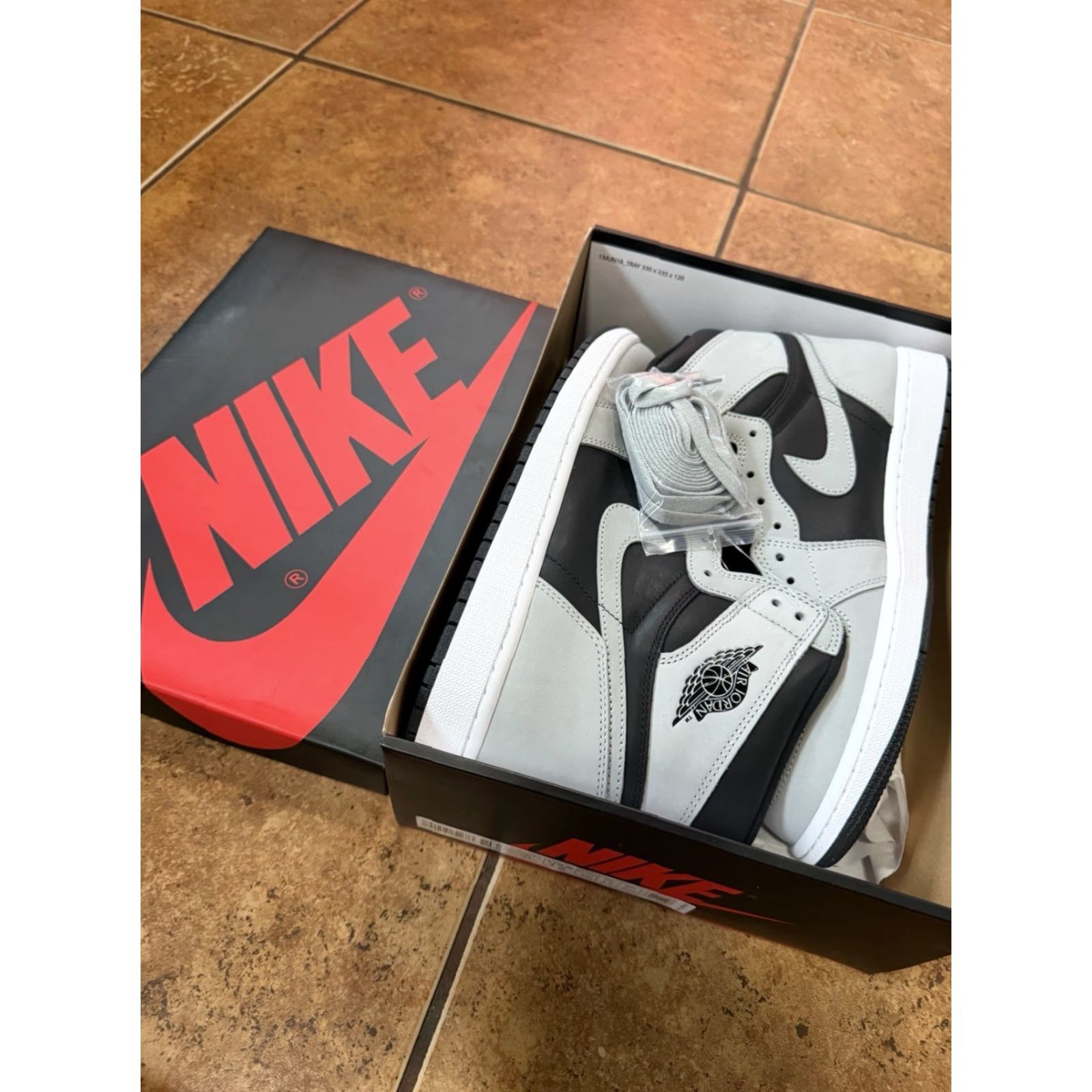 Jordan Brand Nike Jordan Shadow 2.0 High OG Retro Leather Sneaker 12 Men's Grey Black 555088-035 Size US 12 / EU 45 - 2 Thumbnail
