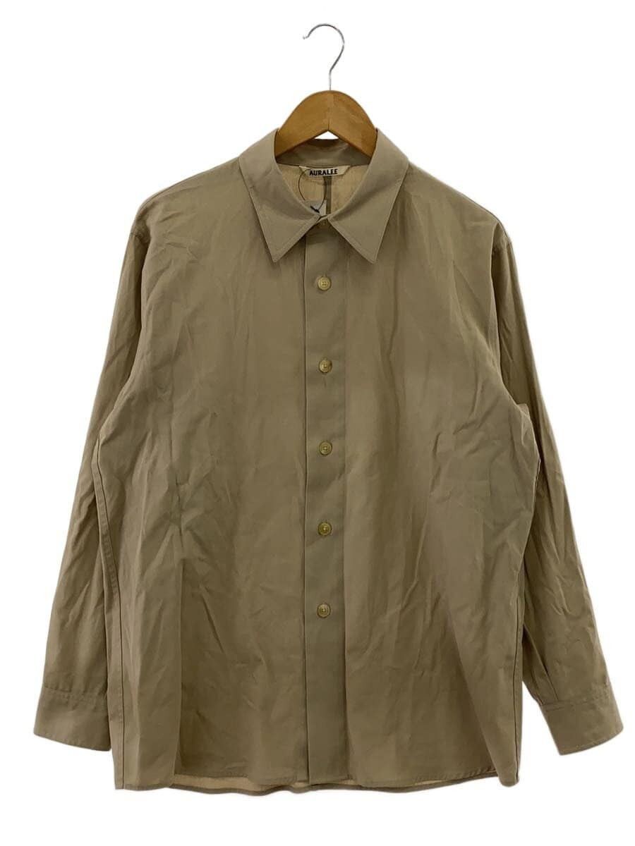 Auralee Beige Cotton Long-sleeved Shirt Size US XL / EU 56 / 4 - 1 Thumbnail
